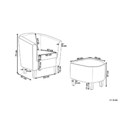 Beliani Cocktailstoel HOLDEN - Grijs Polyester -Puur Woood Winkel 00019541285e4a35b0061cdbae70a4d7 1