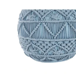 Beliani Poef KAYSERI - Blauw Katoen -Puur Woood Winkel 01bc7dc2f6204d3da530b439c078f677