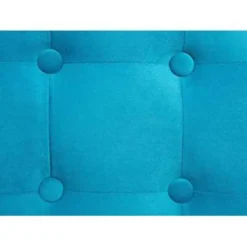 Beliani Poef TAMPA - Blauw Fluweel -Puur Woood Winkel 02c741828d364203857614b9e21462c4