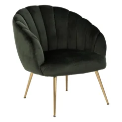 Sohome Fauteuil Garrick - Velvet - Dark Green/Gold -Puur Woood Winkel 05db120651d24004b0453dda3a92cad0