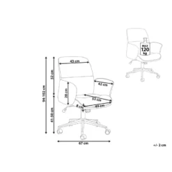 Beliani Bureaustoel RAVISHING - Grijs Polyester -Puur Woood Winkel 070fa4199f8d4cda86db0ac43070a0c0