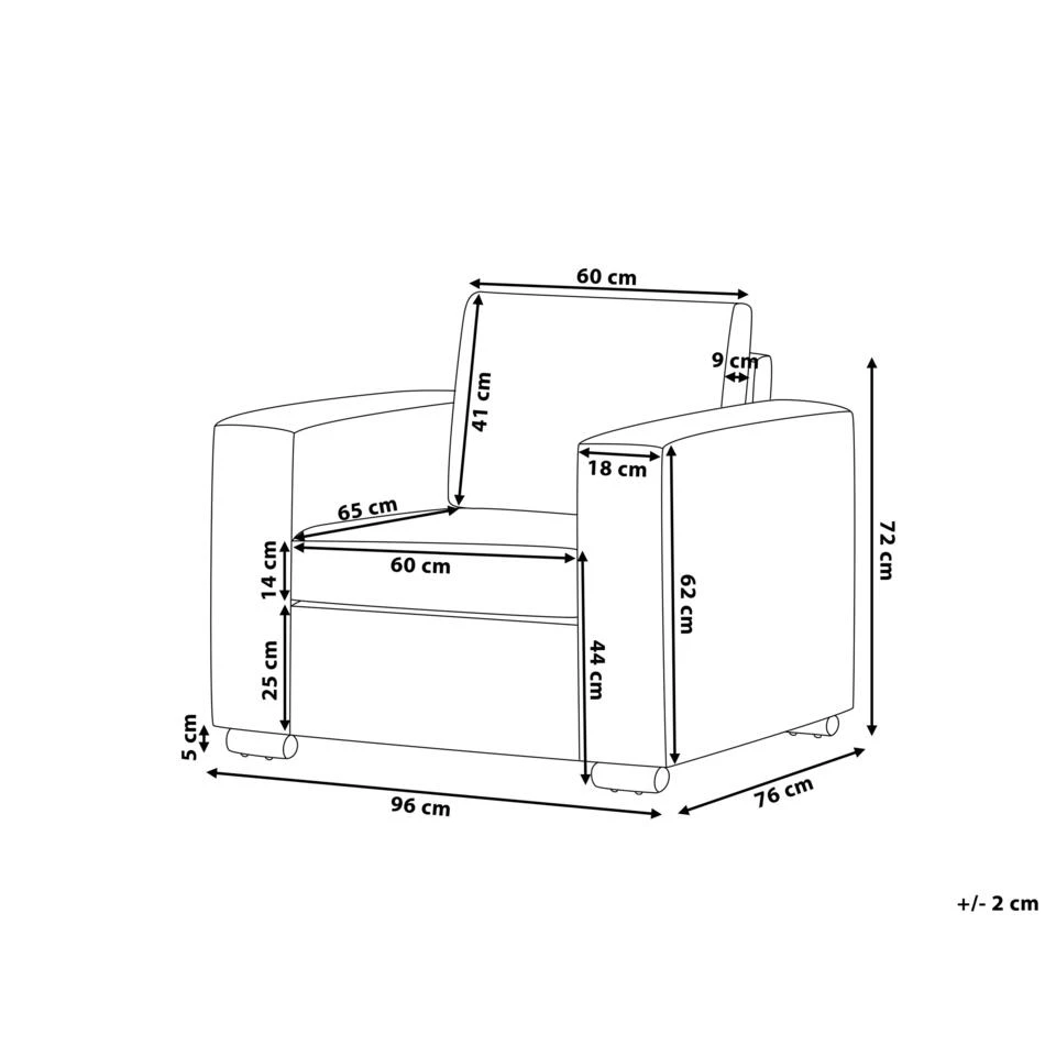 Beliani Fauteuil HELSINKI - Beige Leer 3 Beliani Fauteuil HELSINKI - Beige Leer - Afbeelding 3