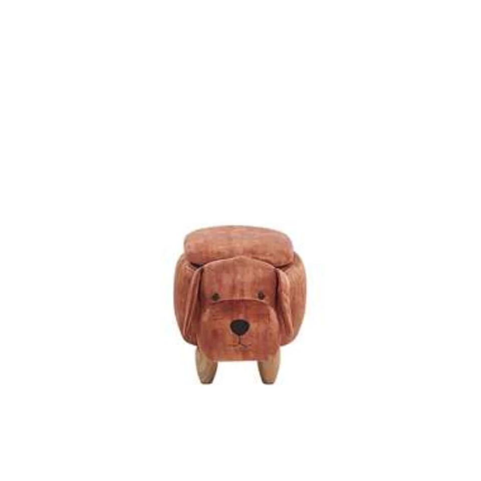 Beliani Dierenhocker DOGGY - Bruin Fluweel 4 Beliani Dierenhocker DOGGY - Bruin Fluweel - Afbeelding 4