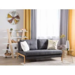 Beliani Tweezitsbank - EDLAND Grijs Polyester -Puur Woood Winkel 09c4572758814621a53bf2753d42199a