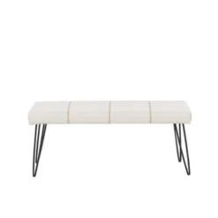 Beliani Hocker BETIN - Wit Kunstleer -Puur Woood Winkel 0a987150b3454dc895a1950269736add