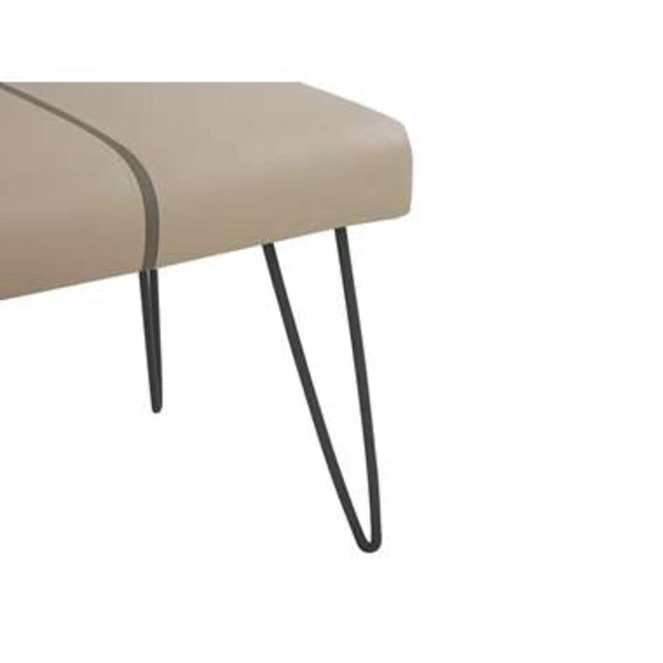Beliani Hocker BETIN - Beige Kunstleer 4 Beliani Hocker BETIN - Beige Kunstleer - Afbeelding 4