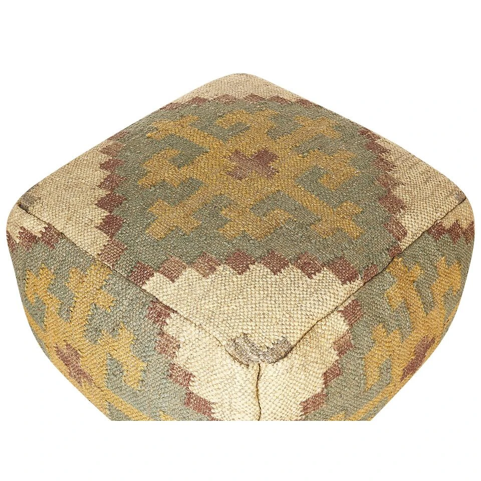 Beliani Poef SARON - Groen Jute 4 Beliani Poef SARON - Groen Jute - Afbeelding 4