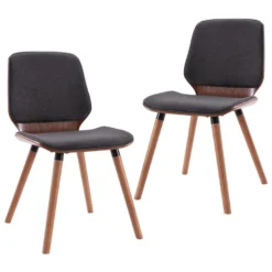 VidaXL Eetkamerstoelen 2 St Stof Grijs