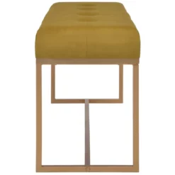 VidaXL Bankje 120 Cm Fluweel Mosterdkleurig -Puur Woood Winkel 1000008886 0102