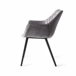 Urban Lifestyle Eetkamerstoel Boston - Velvet - Grijs -Puur Woood Winkel 1000010479 0101