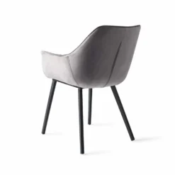 Urban Lifestyle Eetkamerstoel Boston - Velvet - Grijs -Puur Woood Winkel 1000010479 0102
