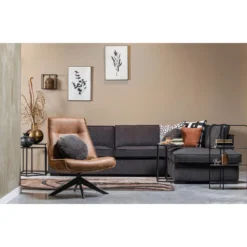 WOOOD Draaifauteuil Skyler - Kunstleer - Cognac - 94x67x85 -Puur Woood Winkel 1000013720 0103