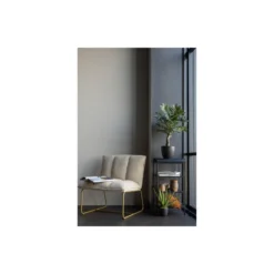 WOOOD Fie Fauteuil - Ribstof - Zand - 77x64x71 -Puur Woood Winkel 1000013722 0102