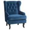 Beliani Fauteuil ALTA - Blauw Fluweel