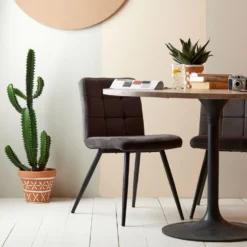 Eetkamerstoel Olive - Antraciet - Velvet -Puur Woood Winkel 1000022103 0110