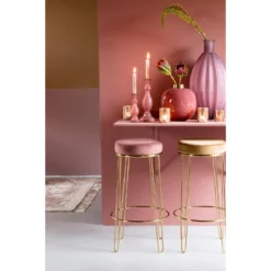 Barkruk Alice - Karamel - Velvet -Puur Woood Winkel 1000022110 0110