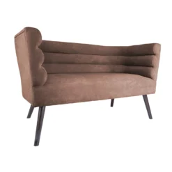 Leitmotiv Bank Explicit - Suede Look Chocolade Bruin - 128x71x74cm -Puur Woood Winkel 1000022685 0111