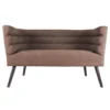 Leitmotiv Bank Explicit - Suede Look Chocolade Bruin - 128x71x74cm