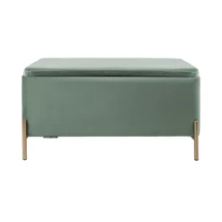 Leitmotiv Bank Snog XL - Velvet Jade Groen, Goud Geverfde Poten - 90x45x45cm -Puur Woood Winkel 1000022706 0110