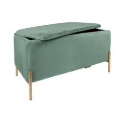 Leitmotiv Bank Snog XL - Velvet Jade Groen, Goud Geverfde Poten - 90x45x45cm