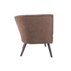 Leitmotiv Stoel Explicit - Suede Look Chocolade Bruin - 74x71x74cm -Puur Woood Winkel 1000023396 0110