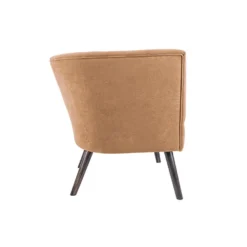 Leitmotiv Stoel Explicit - Suede Look Okergeel - 74x71x74cm -Puur Woood Winkel 1000023407 0111