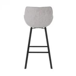 Giga Meubel Barkruk Grijs - Zithoogte 74cm - Metaal & Stof - Barkruk Shannon -Puur Woood Winkel 1000027414 0103