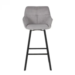 Giga Meubel Barkruk Grijs - Zithoogte 74cm - Metaal & Stof - Barkruk Shannon