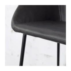 Giga Meubel Barkruk Zwart Kunstleder - 46x50x102cm - Barkruk Amira -Puur Woood Winkel 1000027435 0102