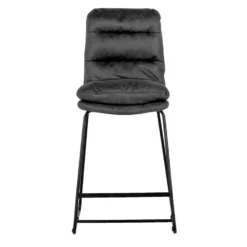 Giga Meubel Barstoel Antraciet Kunstleder - 42x42x100cm - Barstoel Fabio