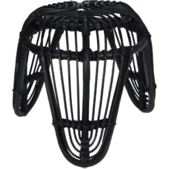 Giga Meubel Kruk Rotan Zwart - 55x55x40