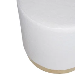 Giga Meubel Teddy Poef Wit - Met Gouden Onderstel - Poef Quinty -Puur Woood Winkel 1000027539 0103