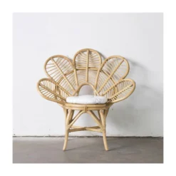 Giga Meubel Rotan Stoel - Zithoogte 43cm - 90x40x94cm - Leaf Chair Rotan