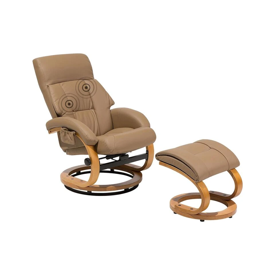 Beliani Massagestoel FORCE - Beige Kunstleer 1 Beliani Massagestoel FORCE - Beige Kunstleer
