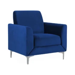 Beliani Fauteuil FENES - Blauw Fluweel