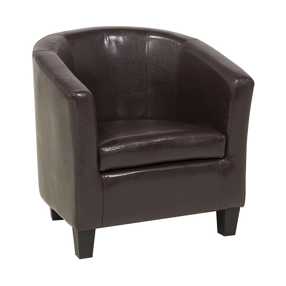 Beliani Fauteuil BORWICK - Bruin Kunstleer 1 Beliani Fauteuil BORWICK - Bruin Kunstleer