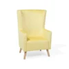 Beliani Oorfauteuil ONEIDA - Geel Fluweel
