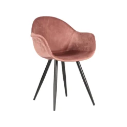 LABEL51 Eetkamerstoel Forli - Roze - Fluweel