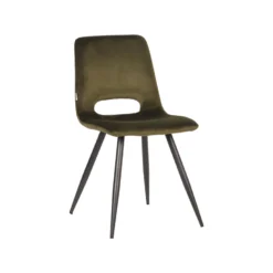 LABEL51 Eetkamerstoel Josh - Army Green - Fluweel