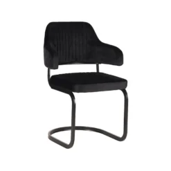 LABEL51 Eetkamerstoel Otta - Zwart - Fluweel
