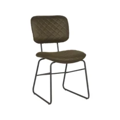 LABEL51 Eetkamerstoel Sev - Army Green - Microfiber