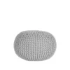 LABEL51 Poef Knitted - Lichtgrijs - Katoen - M