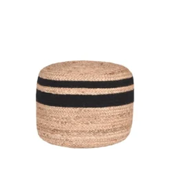 LABEL51 Poef Jute - Zwart - Jute - 50cm
