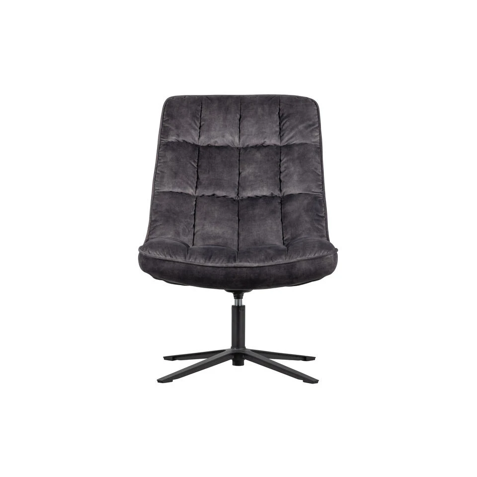 WOOOD Job Draaifauteuil - Velvet - Antraciet - 101x70x85 4 WOOOD Job Draaifauteuil - Velvet - Antraciet - 101x70x85 - Afbeelding 4