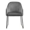 Livingfurn - Eetkamerstoel Benthe Grey Velvet - Stof - 57x48x82
