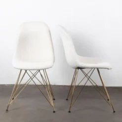 Giga Meubel Stoel Teddy Wit - Set Van 2 - 44x45x82,5cm - Jamie Luxe -Puur Woood Winkel 1000032999 0103