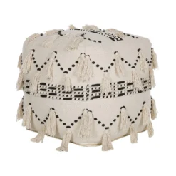 Beliani Poef THONDI - Beige Katoen