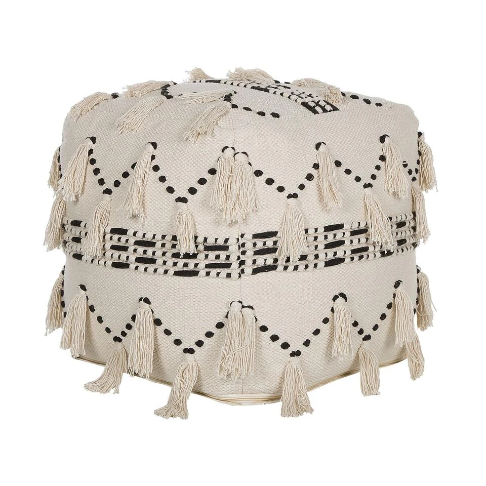 Beliani Poef THONDI - Beige Katoen 1 Beliani Poef THONDI - Beige Katoen