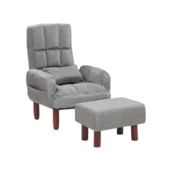 Beliani Fauteuil OLAND - Grijs Polyester