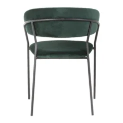 Giga Meubel Eetkamerstoel Groen Velvet - Metaal - 57x52x75cm - Turin -Puur Woood Winkel 1000040365 0102